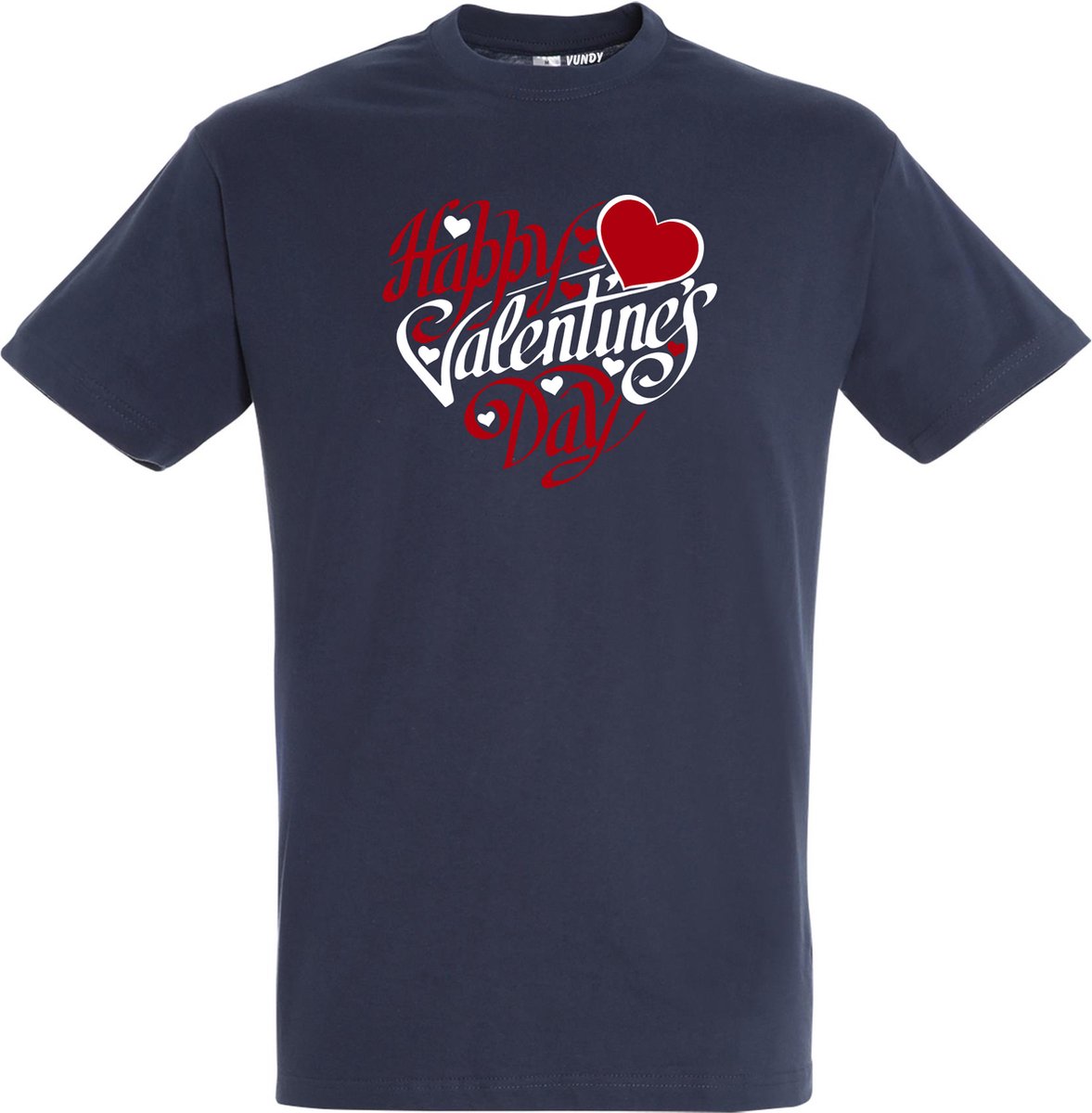 T-shirt Happy Valentines Day | valentijn cadeautje voor hem haar | valentijn | valentijnsdag cadeau | Navy | maat XL